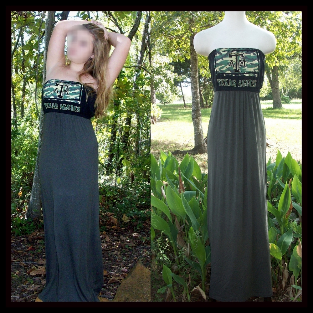 ONE-OF-A-KIND Texas A&M gameday camo maxi dress